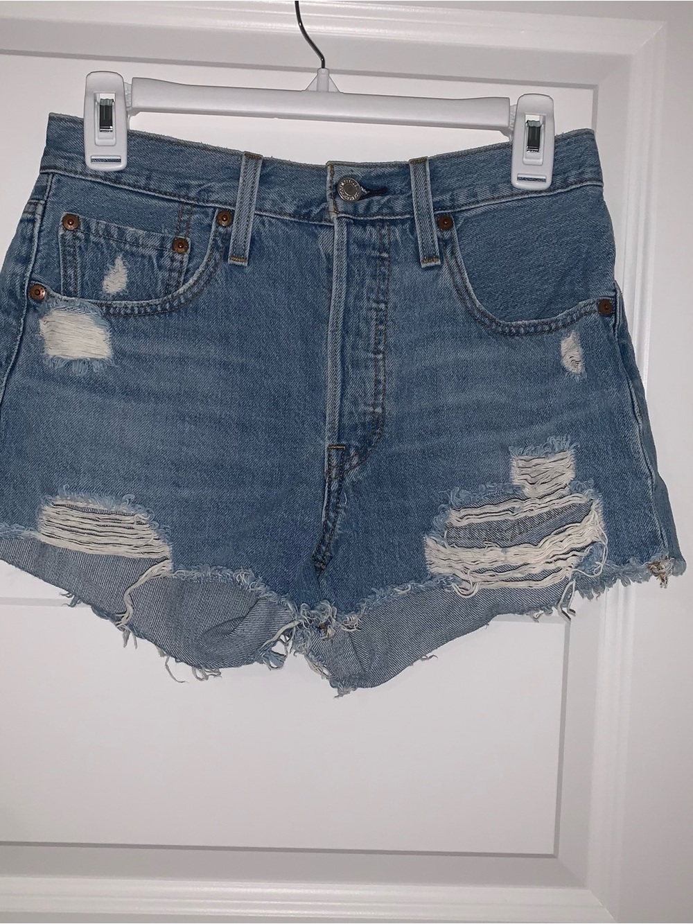 Levi’s  High-Waist Denim Shorts - Blue